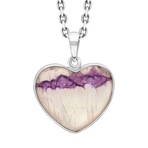 Sterling Silver Blue John Unique Heart Pendant