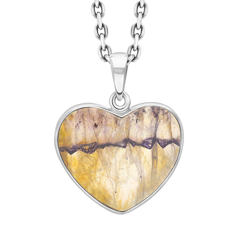 Sterling Silver Blue John Abstract Heart Unique Pendant
