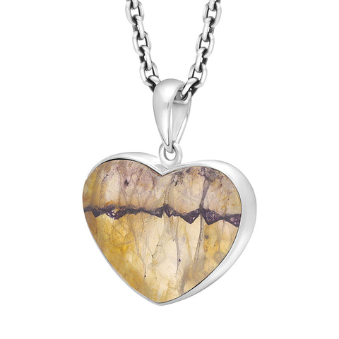 Sterling Silver Blue John Abstract Heart Unique Pendant