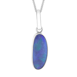 Sterling Silver Opal Abstract Doublet Unique Necklace