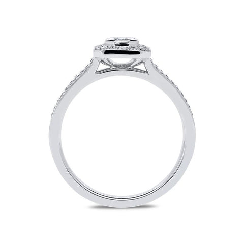 Phoenix Cut 18ct White Gold 0.60ct Diamond Halo Ring. ATD-152.