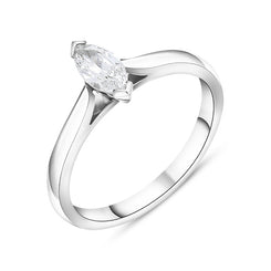 Platinum 0.33ct Diamond Marquise Cut Solitaire Ring, FEU-1573.