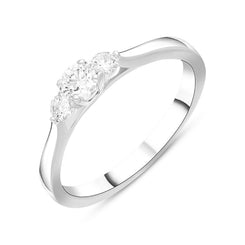 Platinum 0.35ct Diamond Three Stone Ring, FEU-1167