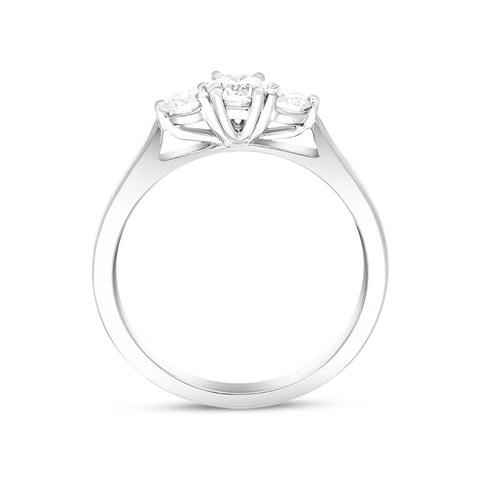 Platinum 0.50ct Diamond Three Stone Ring