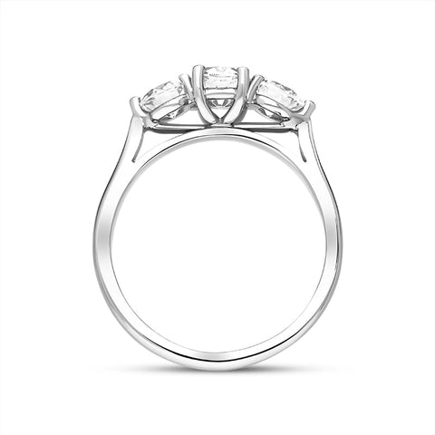 Platinum 1.29ct Diamond Three Stone Ring