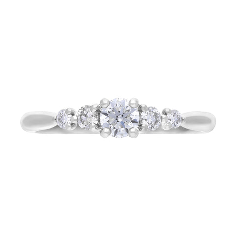 Platinum .19 Diamond .27 5 Stone Diamond Claw Grad Eternity Ring