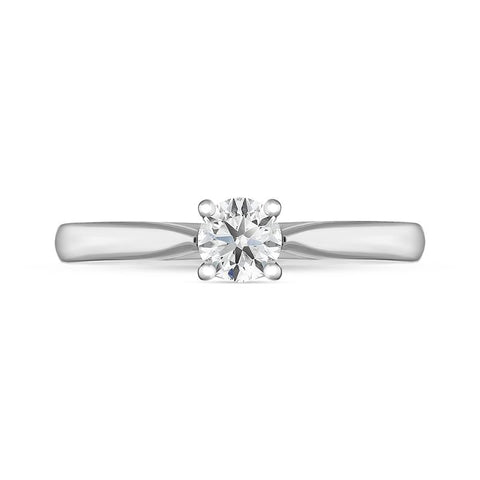 Platinum 0.40ct Diamond Round Brilliant Cut Four Claw Solitaire Ring, FEU-771_2
