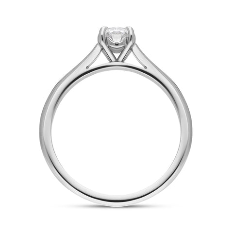 Platinum 0.46ct Diamond Oval Cut Four Claw Solitaire Ring, FEU-2553_3