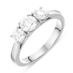 Platinum 1.03ct Diamond Three Stone Ring