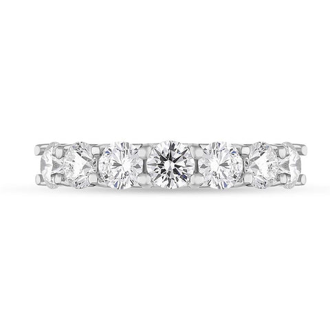 Platinum Diamond Seven Stone Claw Set Half Eternity Ring, FEU-1876_2