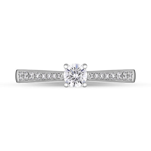 Platinum Diamond Shoulder Set Solitaire Ring, FEU-1330_2