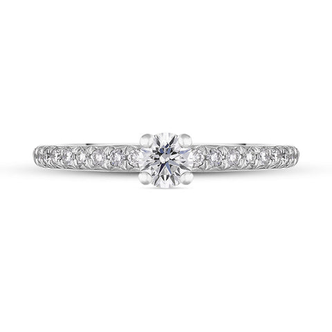 Platinum Diamond Shoulder Set Solitaire Ring, FEU-1904_2