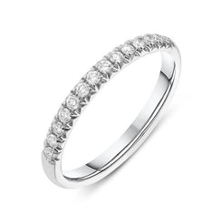 Platinum 0.18ct Diamond Half Eternity Ring, FEU-1501