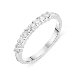Platinum 0.25ct Diamond Half Eternity Ring, FEU-923.