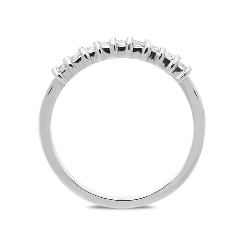 Platinum 0.25ct Diamond Half Eternity Ring, FEU-923.