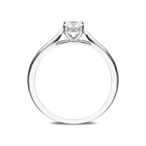Platinum 0.33ct Diamond Brilliant Cut Solitaire Ring FEU-2046