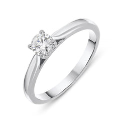 Platinum 0.33ct Diamond Brilliant Cut Solitaire Ring, FEU-767.