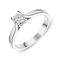 Platinum 0.33ct Diamond Solitaire Ring FEU-2129