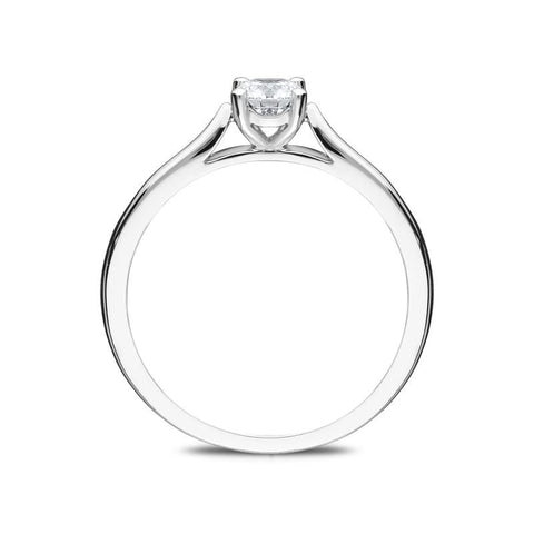 Platinum 0.33ct Diamond Solitaire Ring FEU-2131
