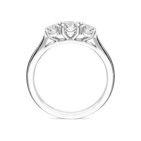 Platinum 0.50ct Diamond Brilliant Cut Trilogy Ring FEU-2196