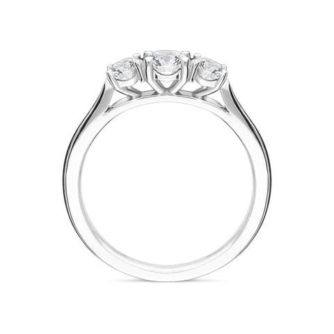 Platinum 0.50ct Diamond Brilliant Cut Trilogy Ring FEU-2208