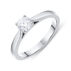 Platinum 0.51ct Diamond Brilliant Cut Solitaire Ring, FEU-1331.