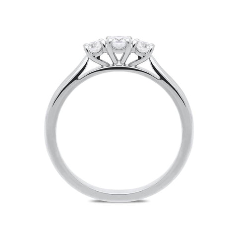 Platinum 0.52ct Diamond Brilliant Cut Trilogy Ring, FEU-600.