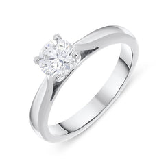Platinum 0.60ct Diamond Brilliant Cut Solitaire Ring, FEU-790.