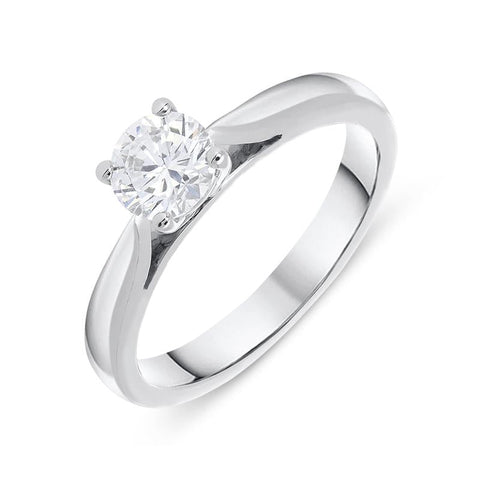 Platinum 0.60ct Diamond Brilliant Cut Solitaire Ring, FEU-790.