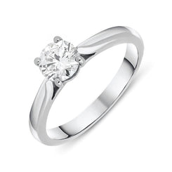 Platinum 0.66ct Diamond Brilliant Cut Solitaire Ring. FEU-1641.