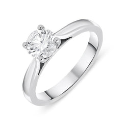 Platinum 0.72ct Diamond Brilliant Cut Solitaire Ring, FEU-1749.