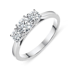 Platinum 0.76ct Diamond Brilliant Cut Trilogy Ring FEU-2215