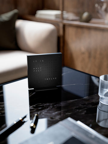 QLOCKTWO Earth 13.5 Deep Black Table Clock Watch