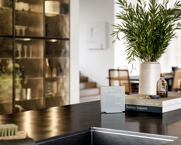 QLOCKTWO Earth 13.5 Full Metal Table Clock Watch