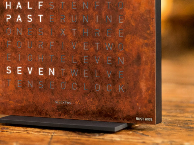 QLOCKTWO Earth 13.5 Creators Edition Rust Table Clock Watch