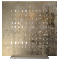 QLOCKTWO Earth 13.5 Creators Edition Silver And Gold Table Clock T4SENSG