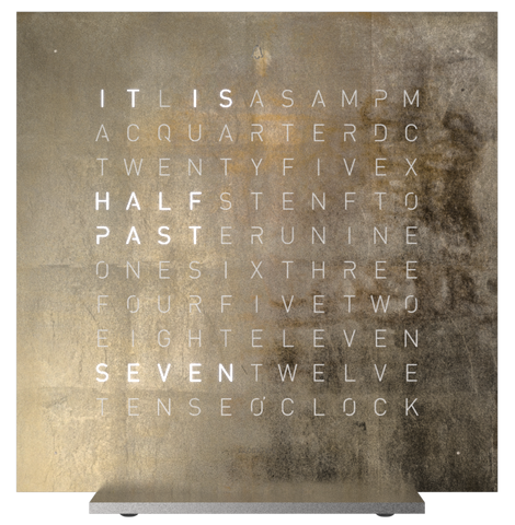 QLOCKTWO Earth 13.5 Creators Edition Silver And Gold Table Clock T4SENSG