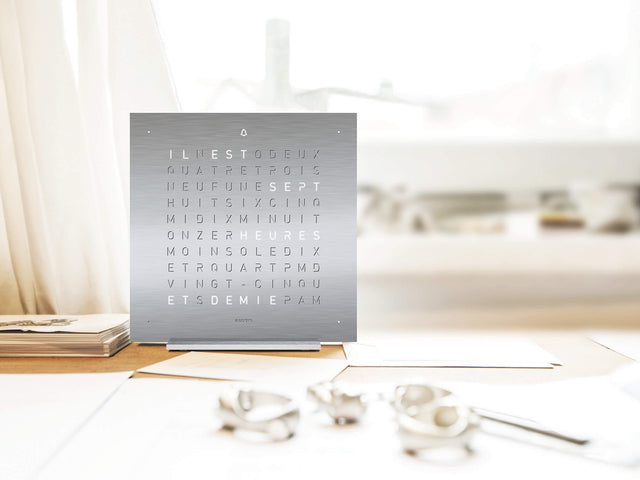 QLOCKTWO Earth 13.5 Full Metal Table Clock Watch