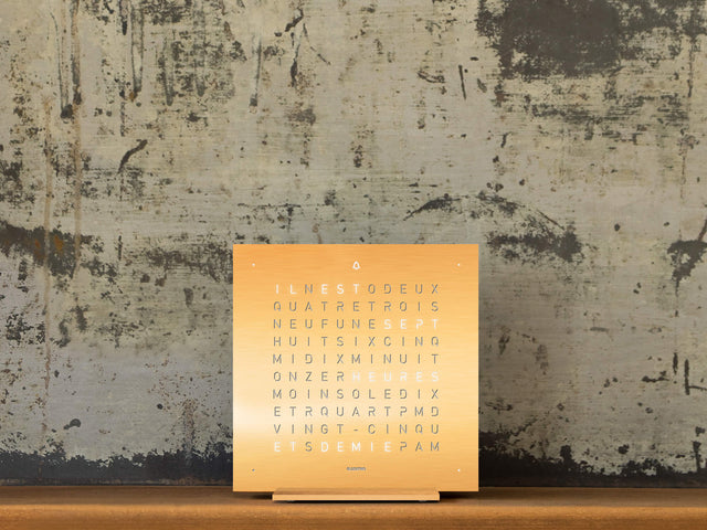 QLOCKTWO Earth 13.5 Golden Legend Table Clock Watch