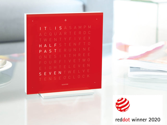 QLOCKTWO Earth 13.5 Pure Cherry Cake Table Clock Watch