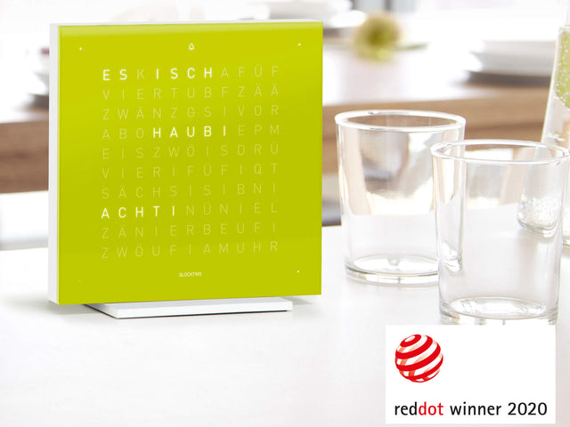 QLOCKTWO Earth 13.5 Pure Lime Juice Table Clock Watch