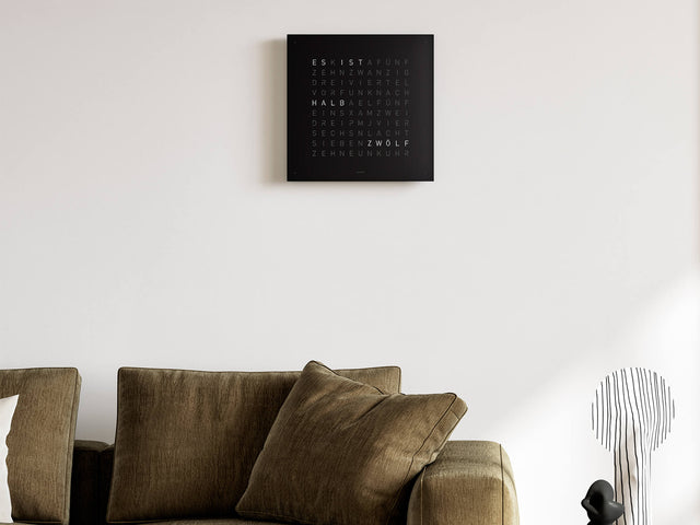 QLOCKTWO Earth 45 Black Pepper Wall Clock Watch