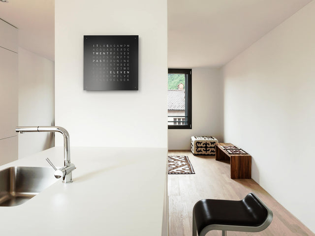 QLOCKTWO Earth 45 Black Pepper Wall Clock Watch