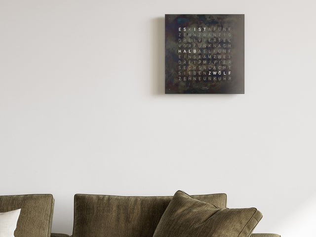 QLOCKTWO Earth 45 Creators Edition Raw Iron Wall Clock