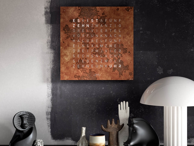 QLOCKTWO Earth 45 Creators Edition Rust Wall Clock Watch
