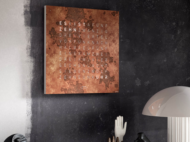 QLOCKTWO Earth 45 Creators Edition Rust Wall Clock Watch