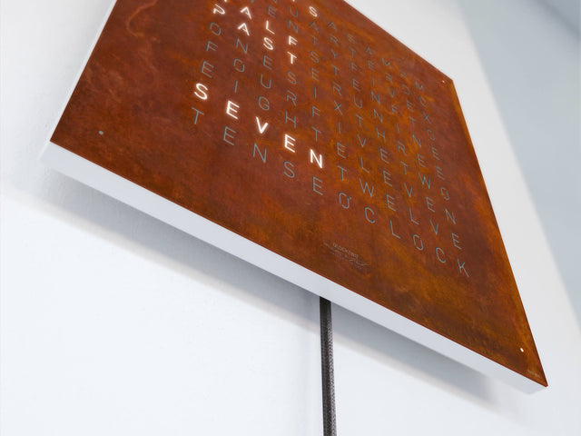 QLOCKTWO Earth 45 Creators Edition Rust Wall Clock Watch