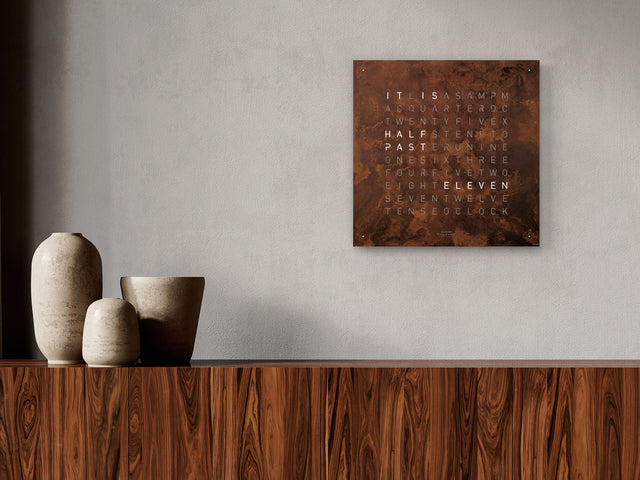 QLOCKTWO Earth 45 Creators Edition Rust Wall Clock Watch