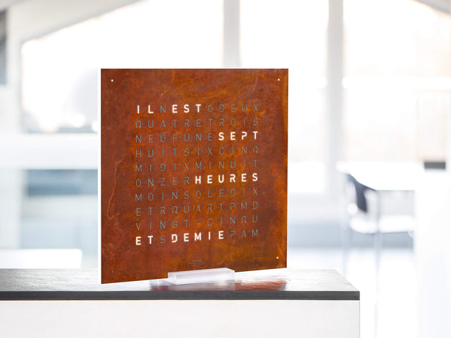 QLOCKTWO Earth 45 Creators Edition Rust Wall Clock Watch