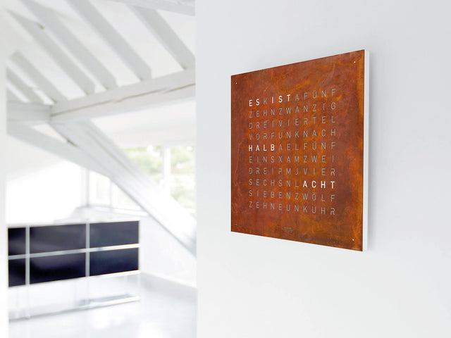 QLOCKTWO Earth 45 Creators Edition Rust Wall Clock Watch